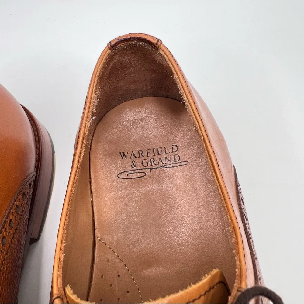 Warfield & Grand Sutton Tan Leather Lace Up Oxford Men’s Dress Shoes Size 12